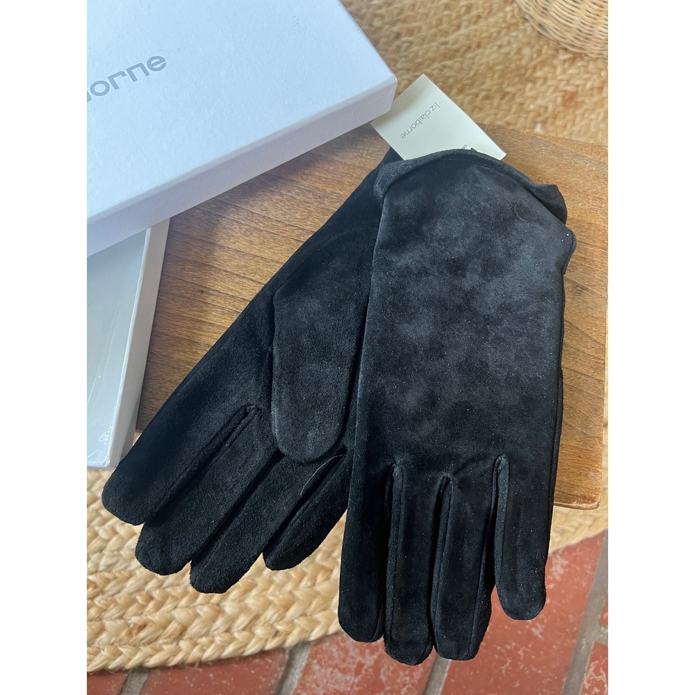 Vintage 90s Liz Claiborne Black Leather Gloves - Picture 6 of 6